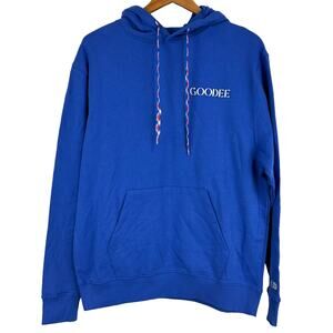 Goodee x Kotn NWT Men's Blue Pullover Drawstring Hoodie Size Small 100% Cotton